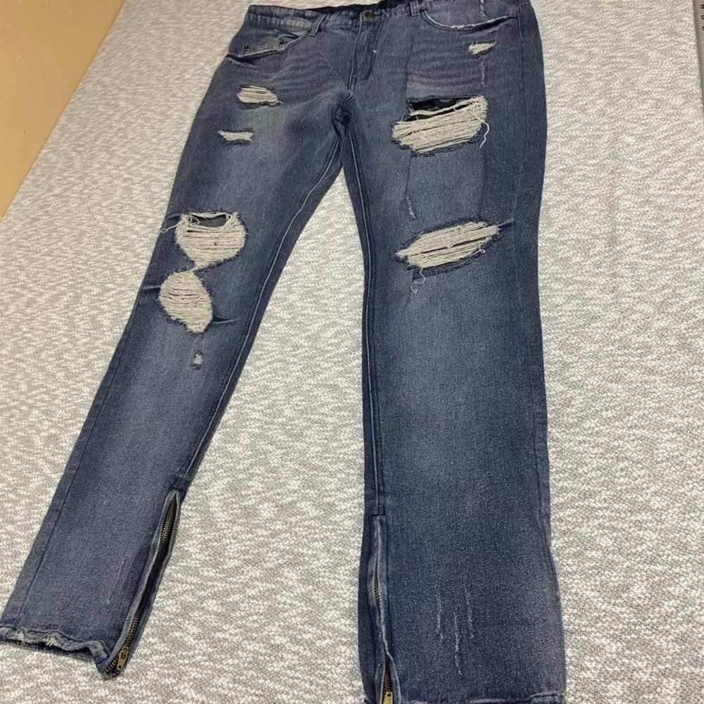 Reckless Los Angeles Distressed blue denim jean men 38. SKUA3 #denim #distressed